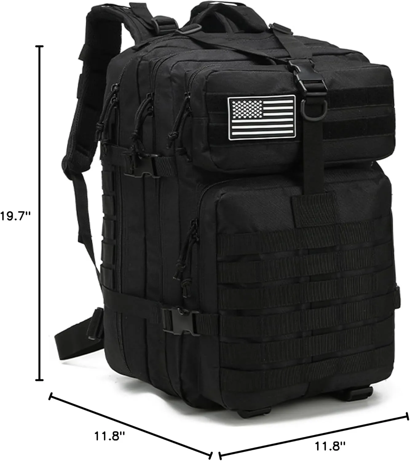 45L Military Tactical Backpack for Men & Women Bug Out Bag Assault pack Molle Daypack Hiking Trekking Rucksack(45L black)