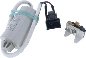 4.7 Ohm 3-Pin PTC Starter/Start Relay QP2-4.7G12 and Overload and Capacitor Kit for Mini Fridges, Compact Refrigerators, Beverage & Wine/Beer Coolers, Deep Freezers, Beer/Wine Refrigerators