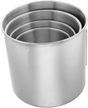 4pcs Outdoor Camping Cups Set Foldable Stainless Steel Tea Tumblers with Handle Portable Travel Drinkware for Hiking Picnics and Outdoor Activities