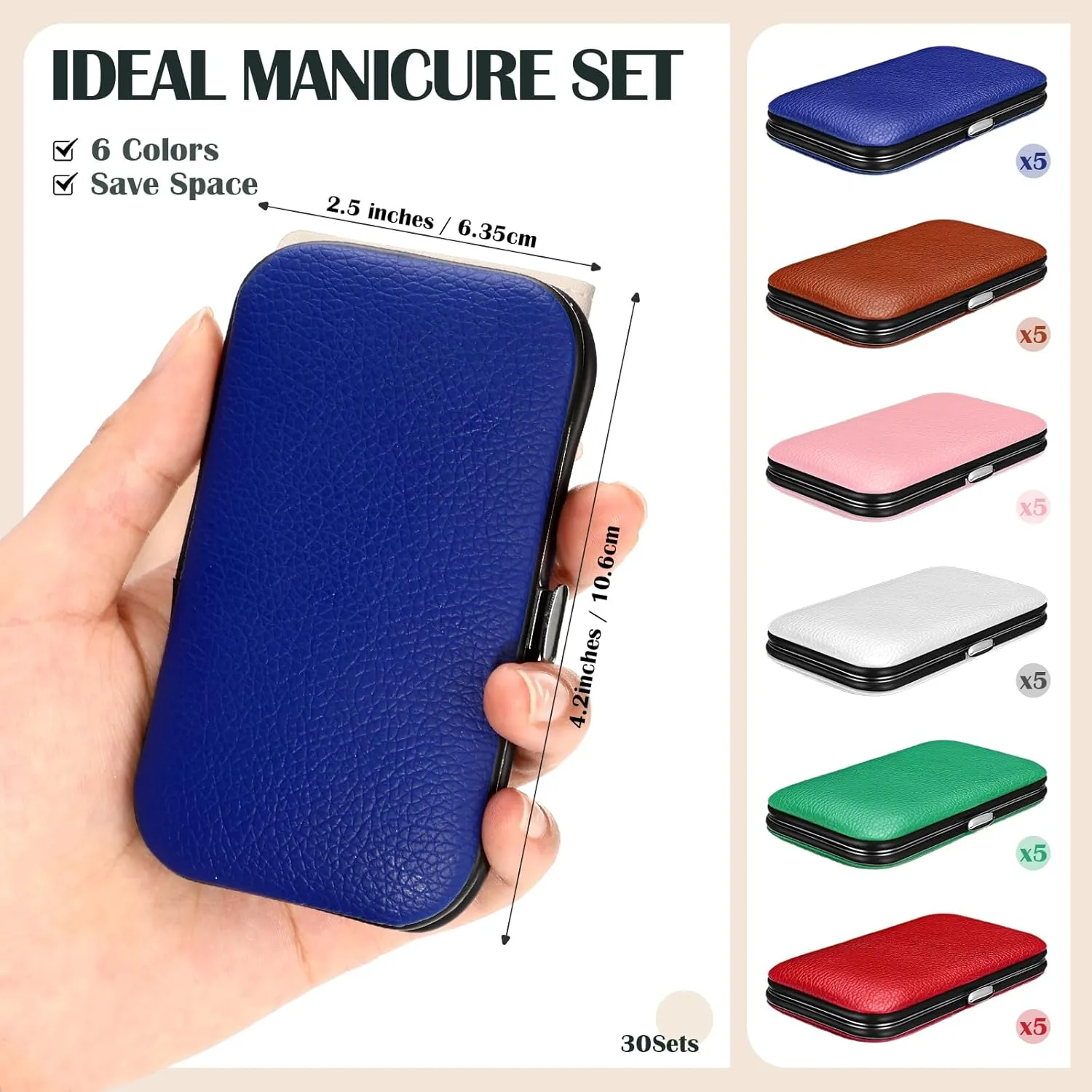 60 Pack Manicure Set Bulk Gifts Stainless Steel Nail Clipper Set with Case 8 in 1 Personal Pedicure Kit for Women Men, Gifts for Graduation Nurse Day Mother's Day(Mix Color,Warm)