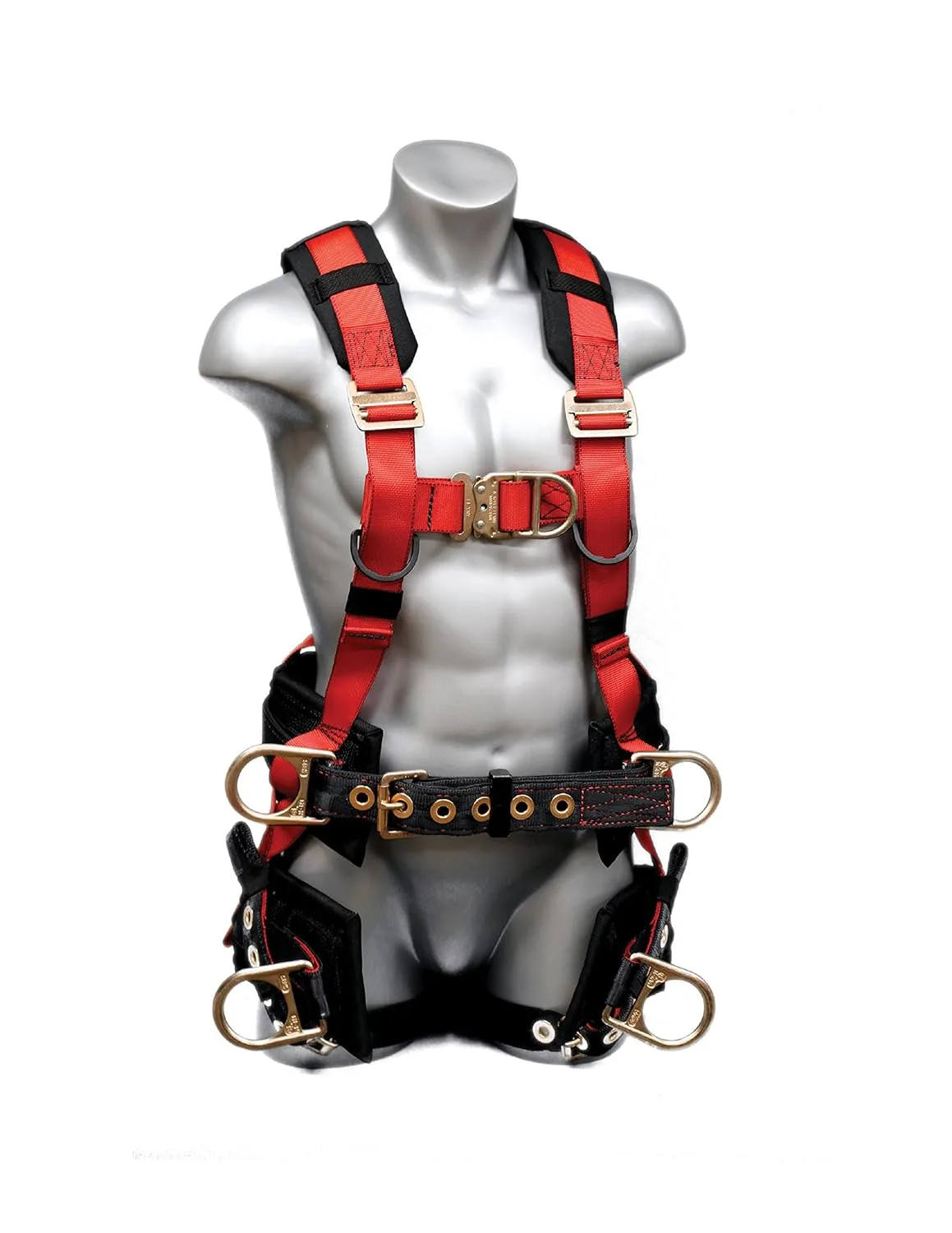 66613 EagleTower Polyester/Nylon LE 6 D-Ring Harnesses with Quick-Connect Buckles, Large