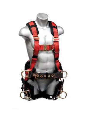 66613 EagleTower Polyester/Nylon LE 6 D-Ring Harnesses with Quick-Connect Buckles, Large