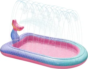 68" Sprinkler & Splash Pad for Kids, Large Outdoor Mermaid Sprinklers Play Mat Summer Water Play Toys Inflatable Sprinkler Pad, Fun Play Pool for Toddlers Babies Over 3 Years Boys Girls - Pink