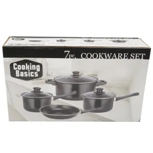 7 Piece Black Non-Stick Cookware Set