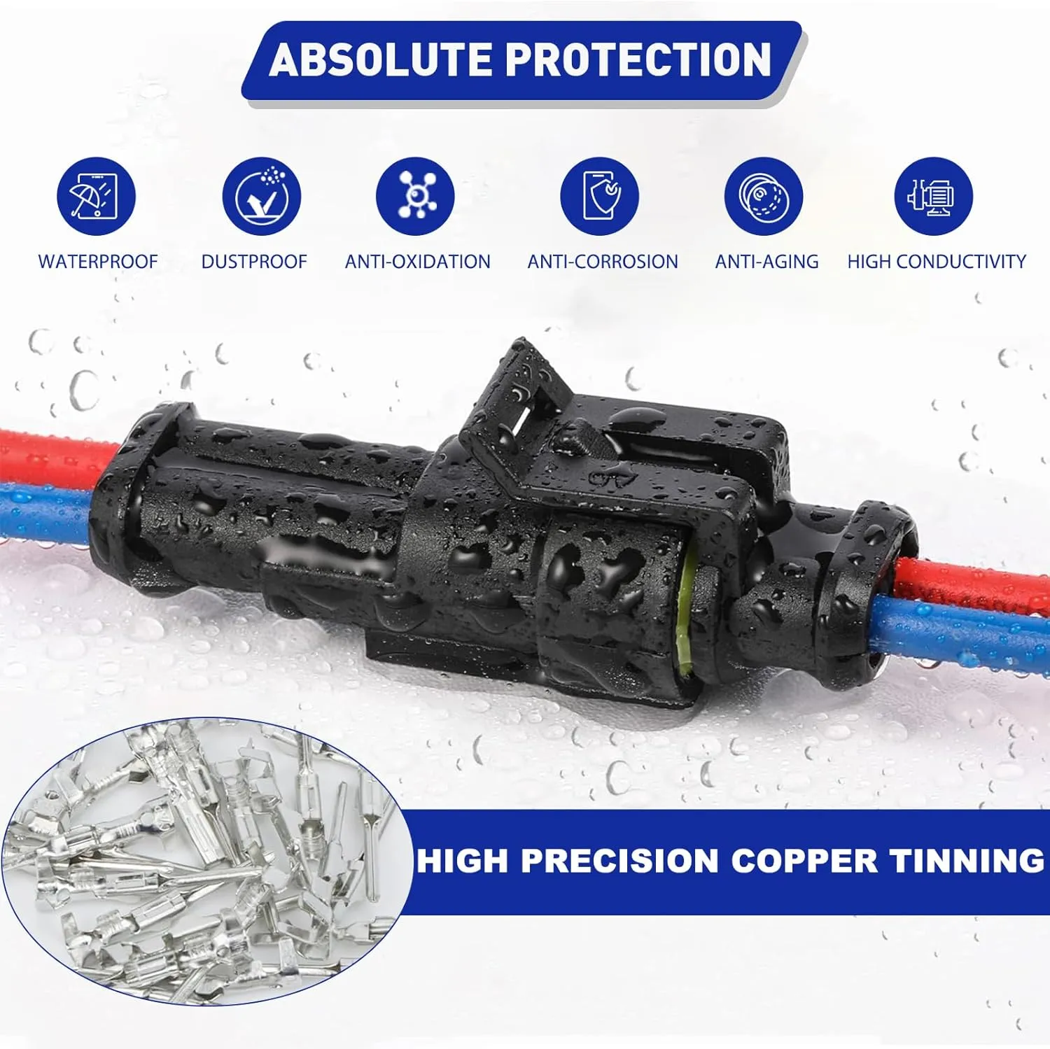 709Pcs Waterproof Wire Connectors, 43 Kits Automotive Electrical Connectors Electrical Wire Connectors Kit 1/2/3/4/5/6 Pin Weather Pack Connector for 13-20 AWG Wire with Ratchet Crimping Tool