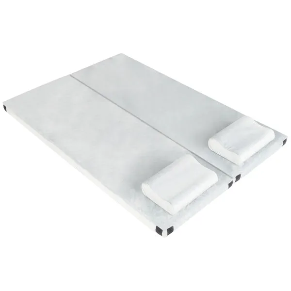 75 X 25 X 3in Memory Foam Short Plush Bed Grey Camping Mattress With Storage Bag With Pillow