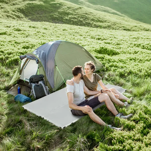 75 X 25 X 3in Memory Foam Short Plush Bed Grey Camping Mattress With Storage Bag With Pillow