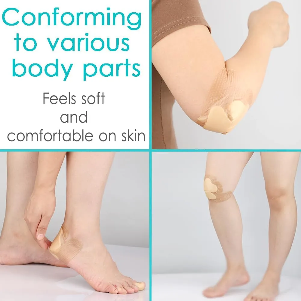 7"x 9" Heel Bordered Silicone Foam Dressing Waterproof Elbow Foot Wound Care Adhesive Bandages with High Absorbent Pads for Hip Knee Replacement Surgery Ulcer Pressure Sores (Pack of 6