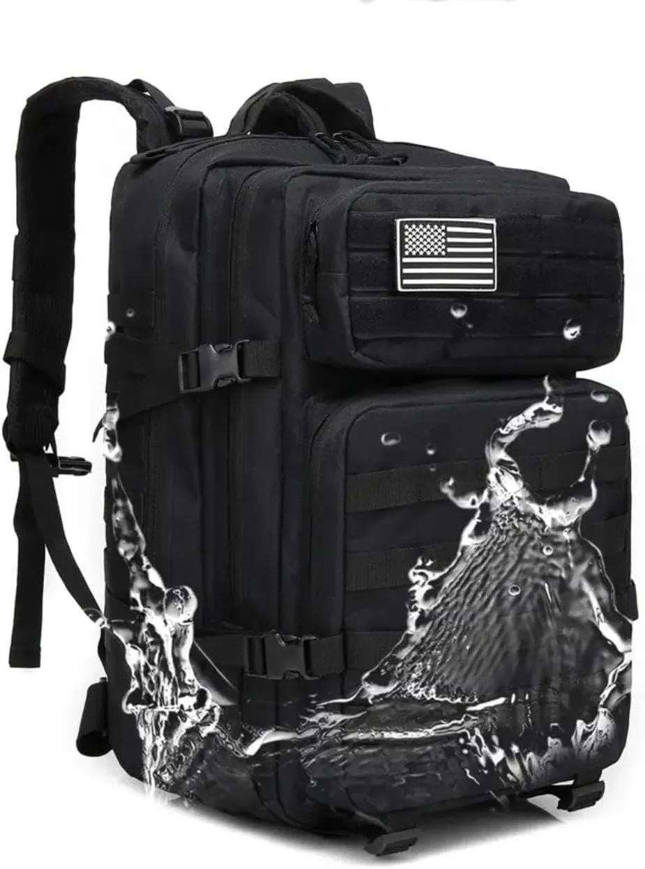 900D Oxford Military Tactical Backpack Molle Army Assault,3 days pack bug out Bag for Photographer,Hicking,Treeking,Travel (Black)