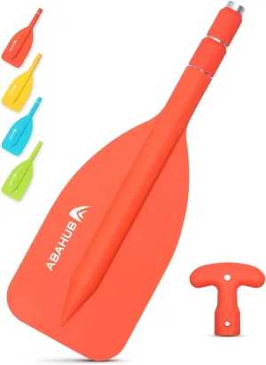 Abahub Premium 21''-42'' Emergency Telescoping Paddle Aluminium Shaft for Canoeing Boating Kayaing Blue Lightweight Oars