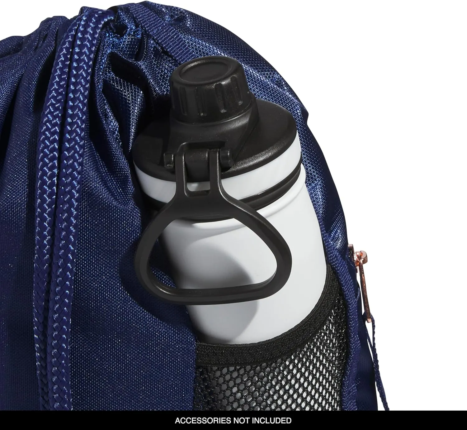 adidas Alliance Sackpack, Drawstring Backpack, Lightweight Small Gym Bag for Women and Men, Dark Blue/Rose Gold, One Size