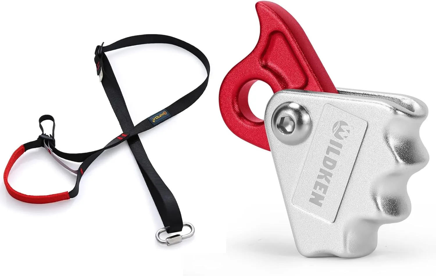 Adjustable Climbing Ascender Sling Foot Loop Ascender Webbing Sling for Outdoor Mountaineering, Rock Climbing, Expedition, Caving, Rescue and Aerial Work