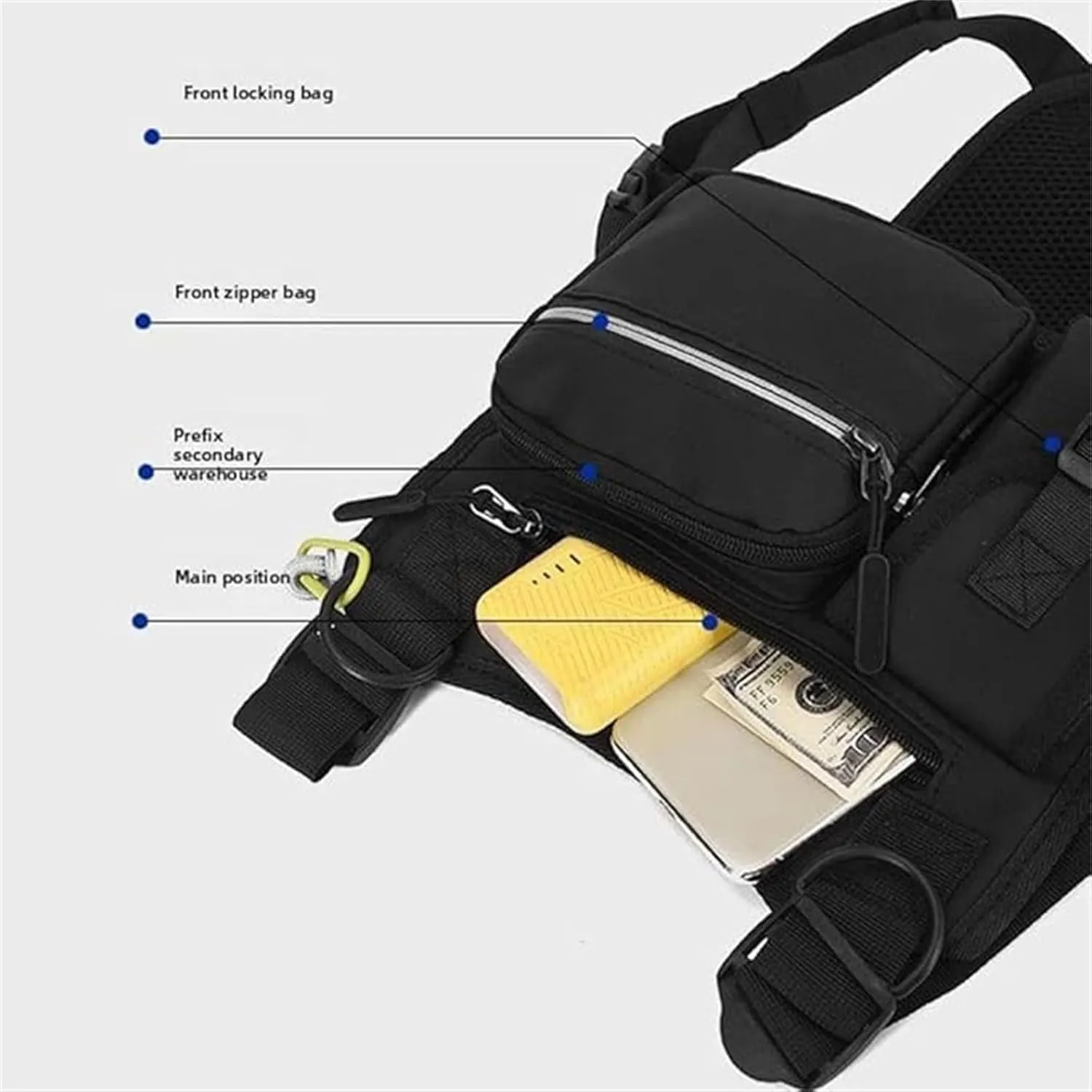Adjustable Zipper Multi-Functional Tactical Chest Bag, Outdoor Chest Bag For Men, For Men, Outdoor, Travel, Climbing (green)