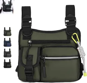 Adjustable Zipper Multi-Functional Tactical Chest Bag, Outdoor Chest Bag For Men, For Men, Outdoor, Travel, Climbing (green)