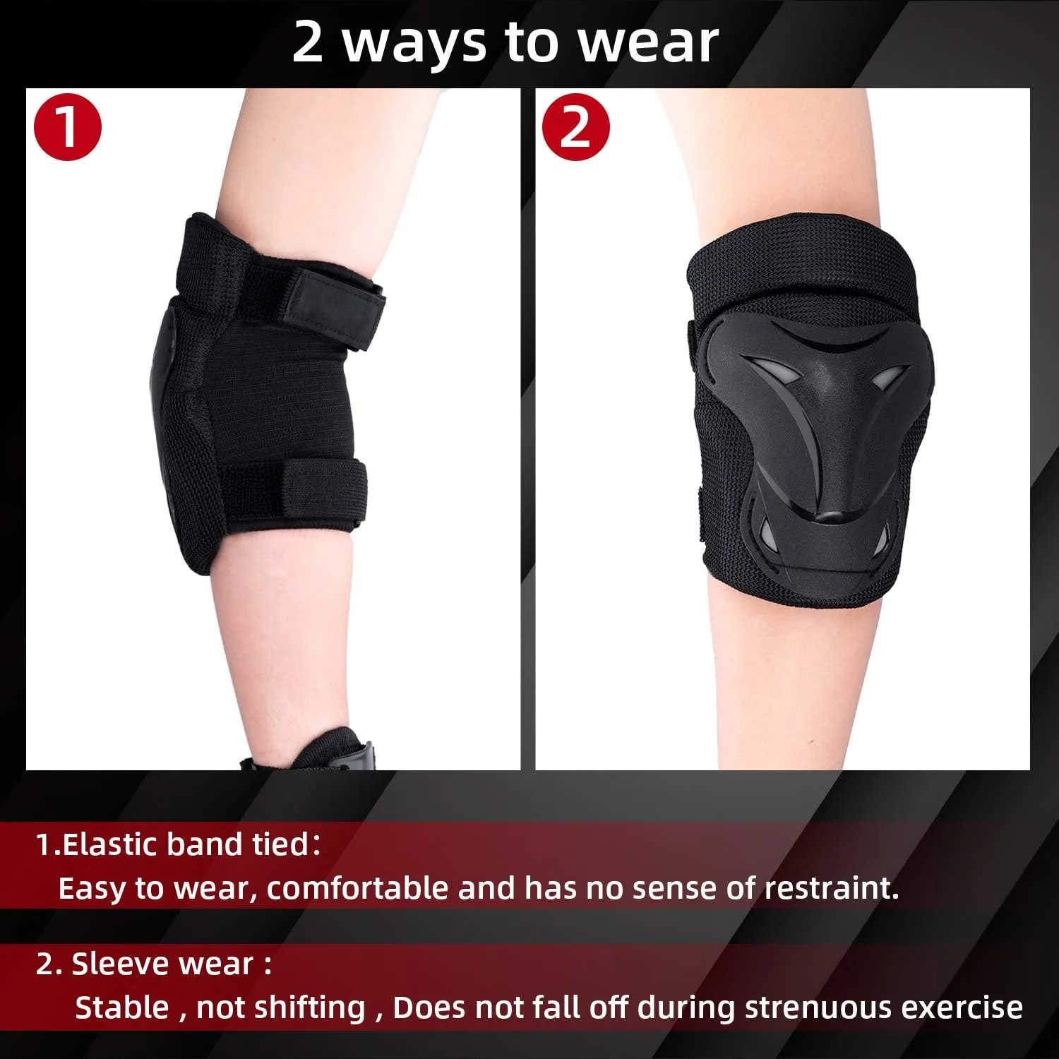 Adult/Youth/Kids Knee Pads Elbow Pads Wrist Pads Protective Gear Set for Skateboarding Cycling Skateboard Riding Roller Bike Inline Skating Biking BMX Scooter Skates, Other Outdoor Extreme Sports