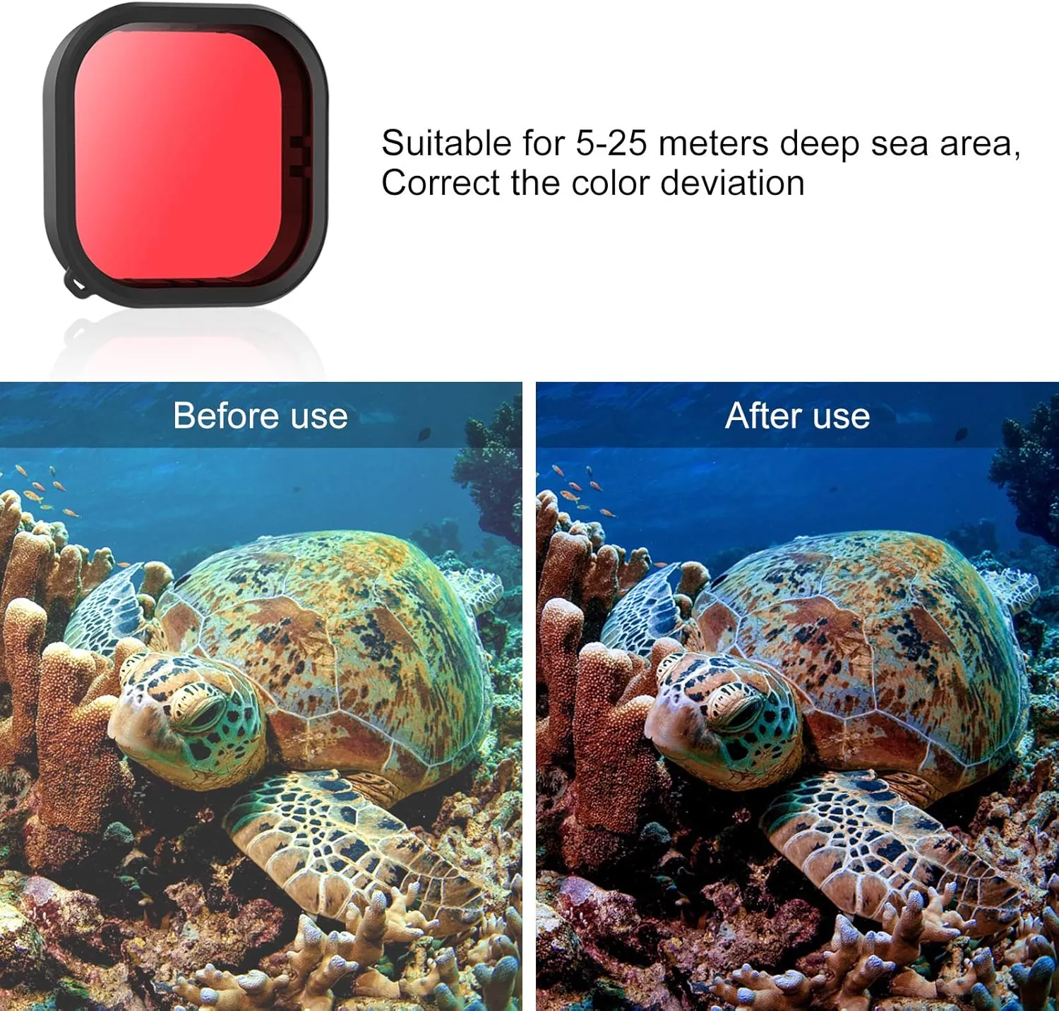 AFAITH 3-Pack Dive Filter Kit   Waterproof Case for GoPro Hero 13/12/11/10/9 Black, Underwater Diving Photography Protective Housing Shell Cover   3-Pack Dive Filter for GoPro Hero 13/12/11/10/9Black