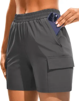 AFITNE Women's 5"/ 7" Hiking Cargo Shorts Quick Dry Lightweight Summer Athletic Running Shorts with Pockets UPF 50 