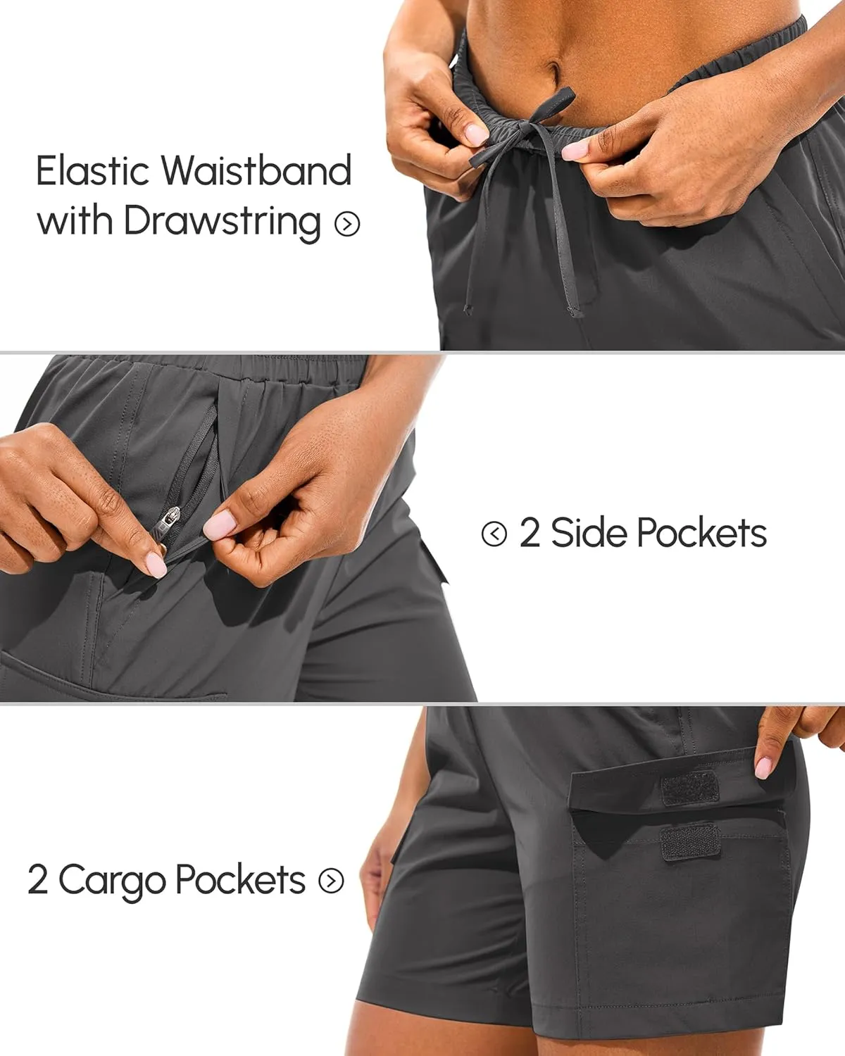 AFITNE Women's 5"/ 7" Hiking Cargo Shorts Quick Dry Lightweight Summer Athletic Running Shorts with Pockets UPF 50 