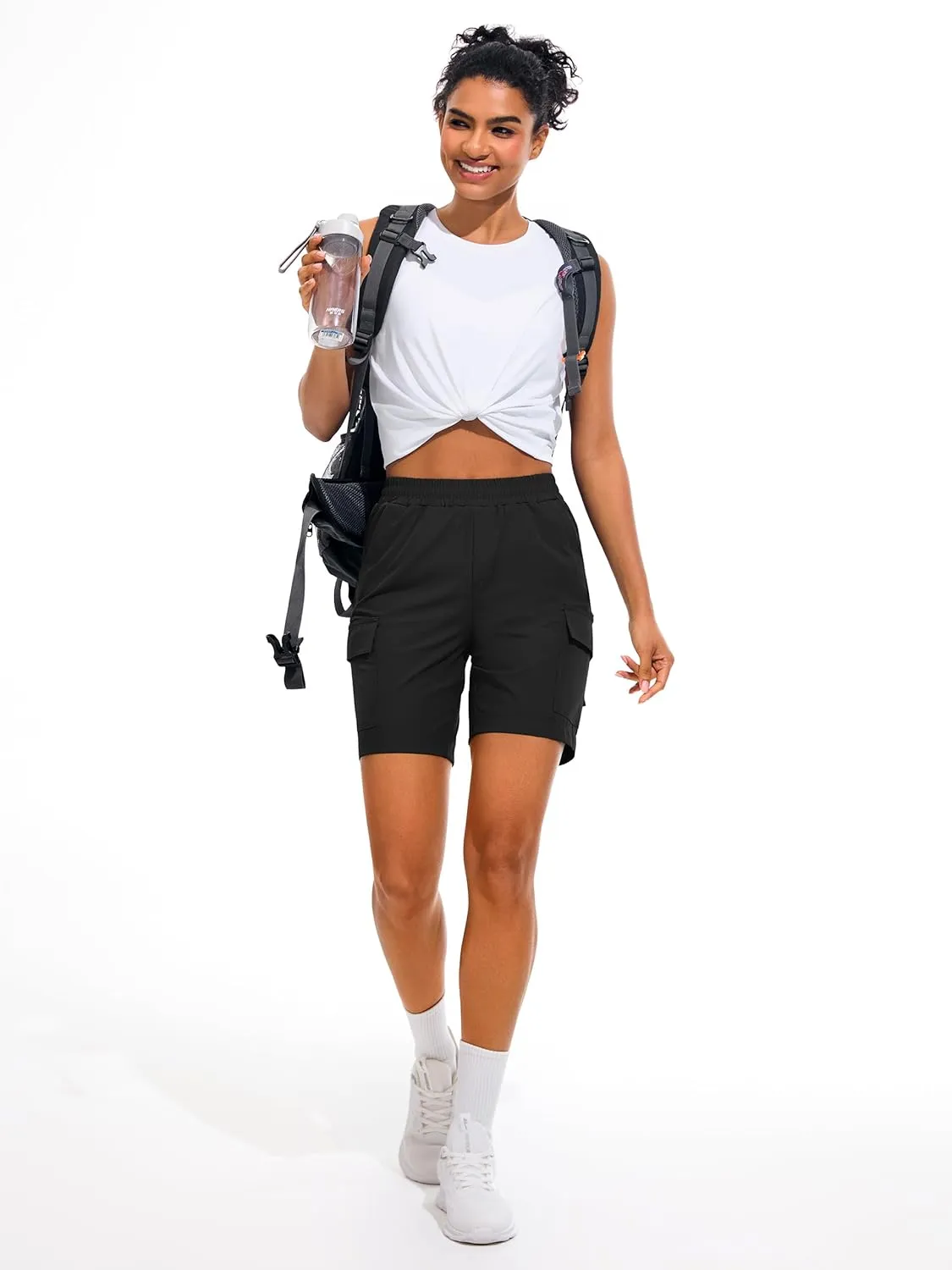 AFITNE Women's 5"/ 7" Hiking Cargo Shorts Quick Dry Lightweight Summer Athletic Running Shorts with Pockets UPF 50 