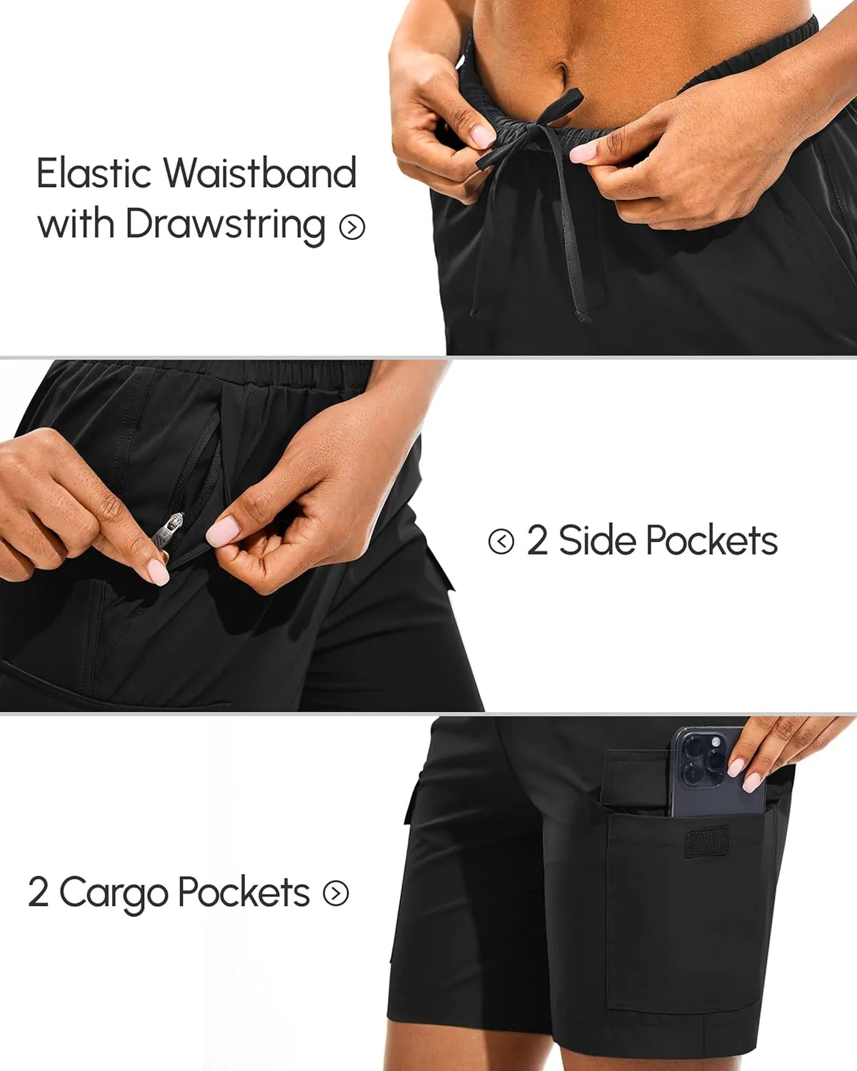 AFITNE Women's 5"/ 7" Hiking Cargo Shorts Quick Dry Lightweight Summer Athletic Running Shorts with Pockets UPF 50 