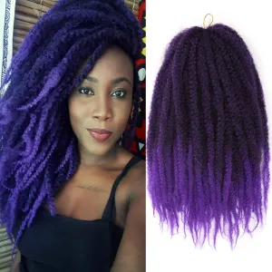 Afro Marley Twist Hair 18Inch Marley Hair for Twists 3Packs Synthetic Kinkys Twist Braiding Hair Extension(#T1B/Purple)