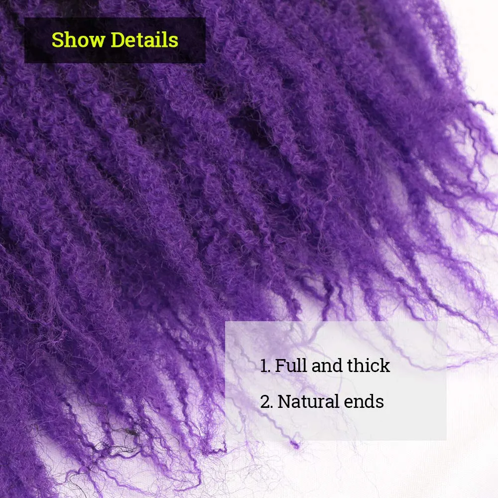 Afro Marley Twist Hair 18Inch Marley Hair for Twists 3Packs Synthetic Kinkys Twist Braiding Hair Extension(#T1B/Purple)