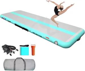 Air Mat Tumble Track 10ft/13ft/16ft/20ft Inflatable Gymnastics Tumbling Mat 4/6/8 inchs Thickness Mats for Home Use/Gym/Yoga/Training/Cheerleading/Outdoor/Beach/Park wih Electric Air Pump