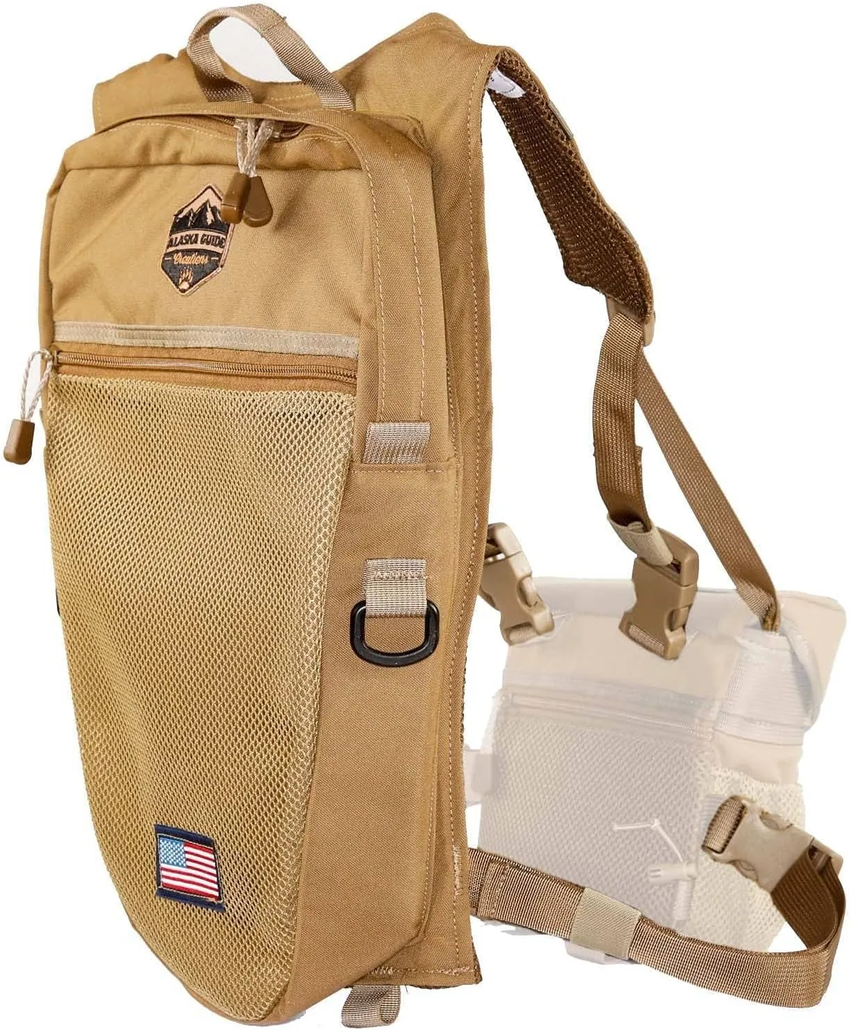 Alaska Guide Creations Stalker Camo Hydration Pack |Fits The 3L AGC Bladder | Binocular Harness Scouting Backpack