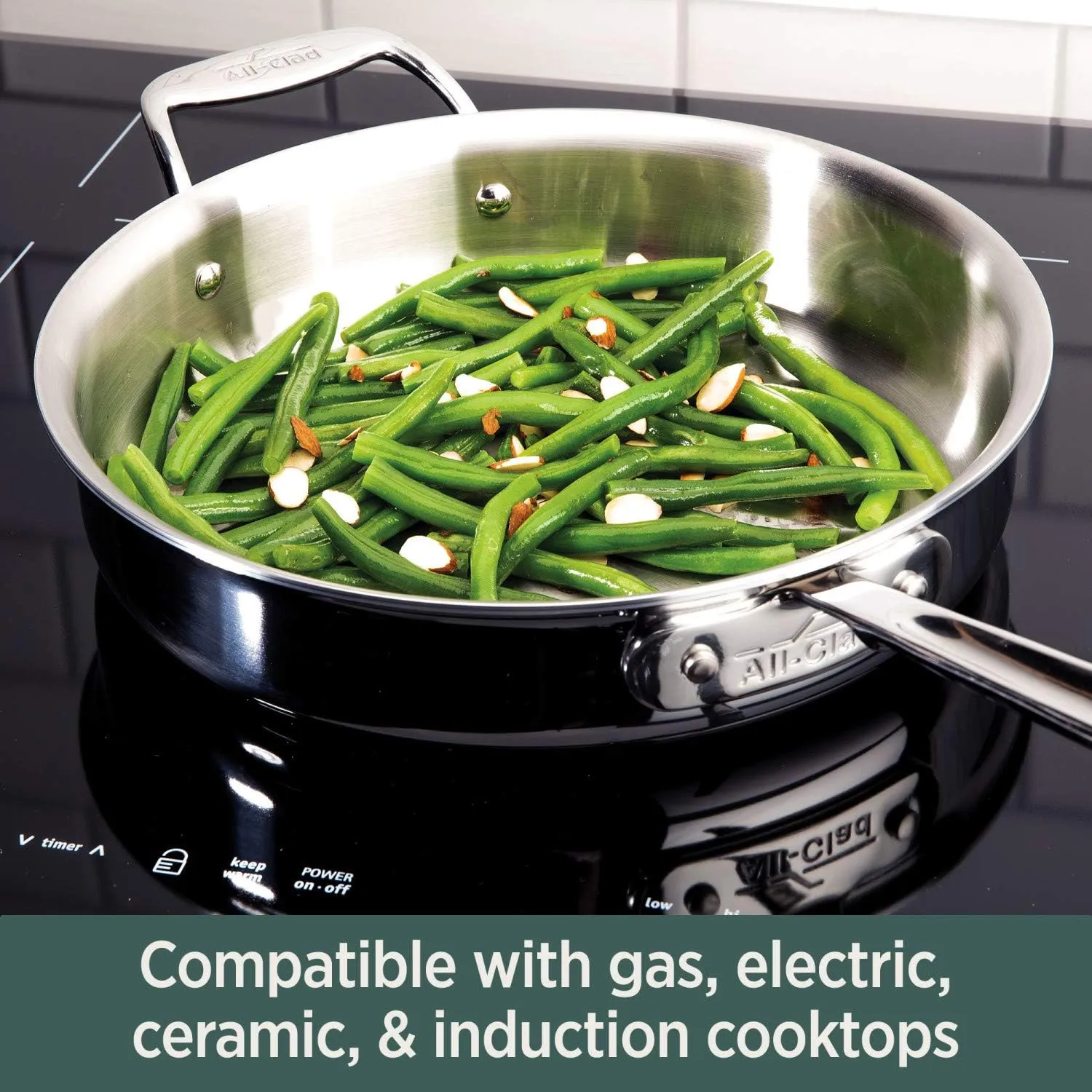 All-Clad D5 Brushed 5 Ply Stainless Steel Cookware Set 10 Piece w/ Frying Pans, Pots and Pans Set, Induction, Oven Broiler Safe 600F, Silver