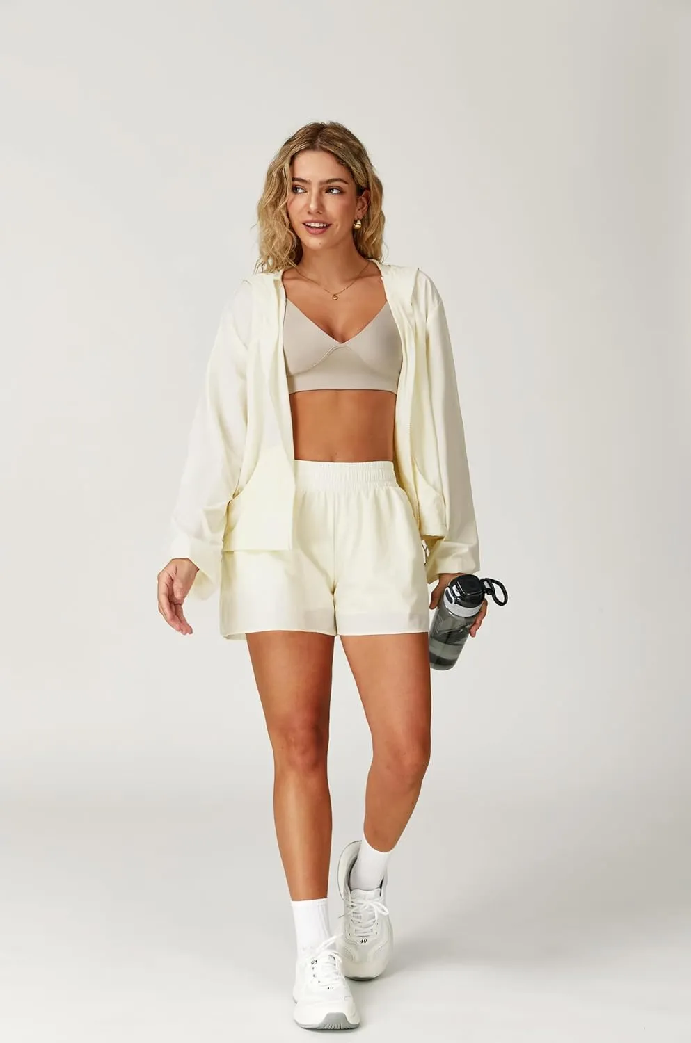 altiland Lightweight Workout Jacket for Women, Cropped Athletic Gym Running Hoodie, UV Protection Half Zip Pullover UPF 50 