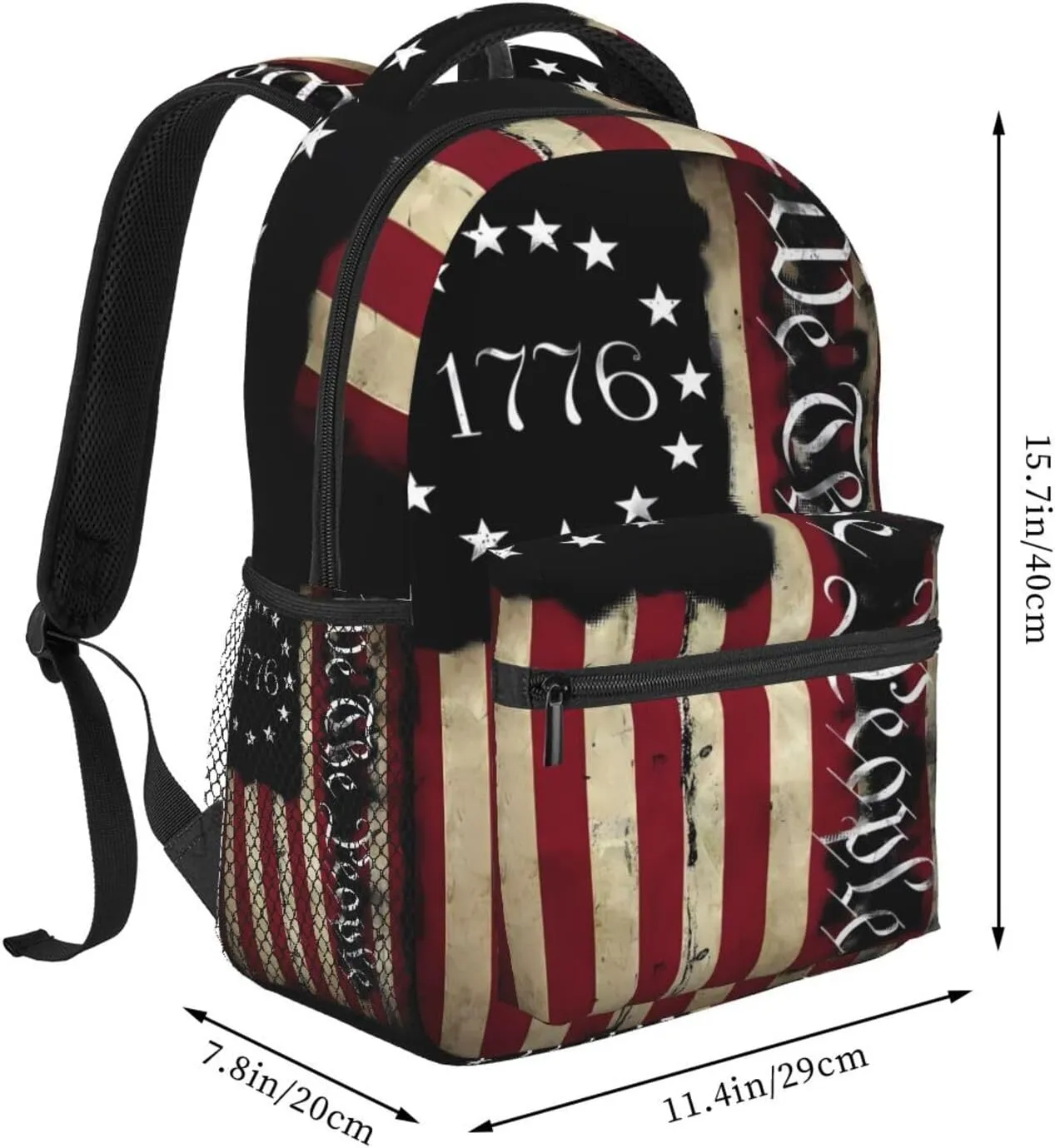 America Independence Day 1776 We The People Patriotic American Constitution United States Flag Backpack Casual Laptop Backpack Double Shoulder Bag Lightweight Backpack For Women Men Travel
