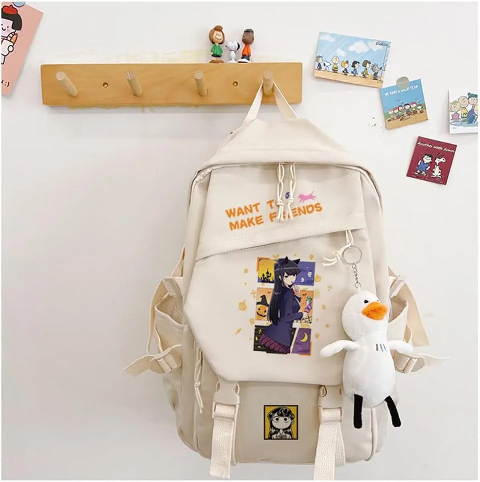 Anime Komi Cant Communicate Komi Shouko San Excited Cosplay Aesthetic Backpack With pendant (11)