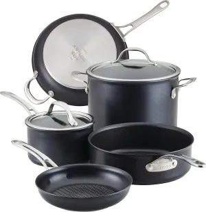 Anolon X Hybrid Nonstick Cookware/Pots and Pans Set, 7 Piece, Dark Gray
