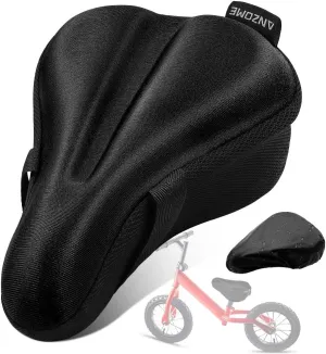 ANZOME Kids Gel Bike Seat Cushion Cover for Boys & Girls Bicycle Seats, 9"x6" Memory Foam Child Bike Seat Cover Extra Soft Small Bicycle Saddle Pad with Water & Dust Resistant Cover