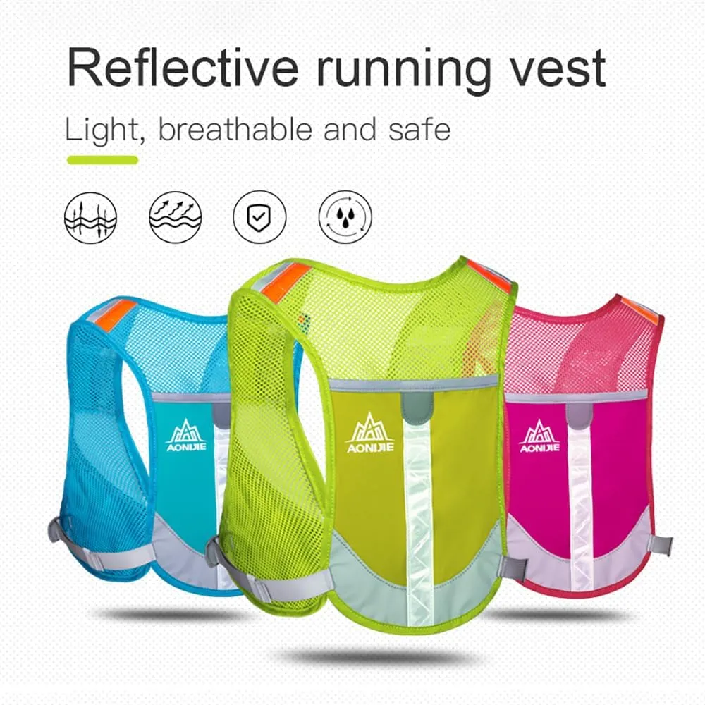 AONIJIE Reflective Running Vest Bag, Ultra-Light Breathable Hydration Backpack for Competition, Unisex Cycling, Camping and Mountaineering