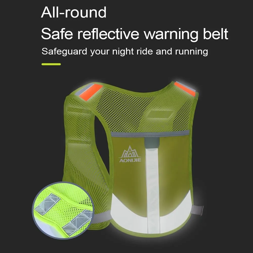 AONIJIE Reflective Running Vest Bag, Ultra-Light Breathable Hydration Backpack for Competition, Unisex Cycling, Camping and Mountaineering