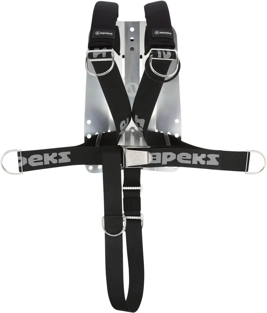 Apeks Deluxe Webbed Harness with Aluminum Backplate