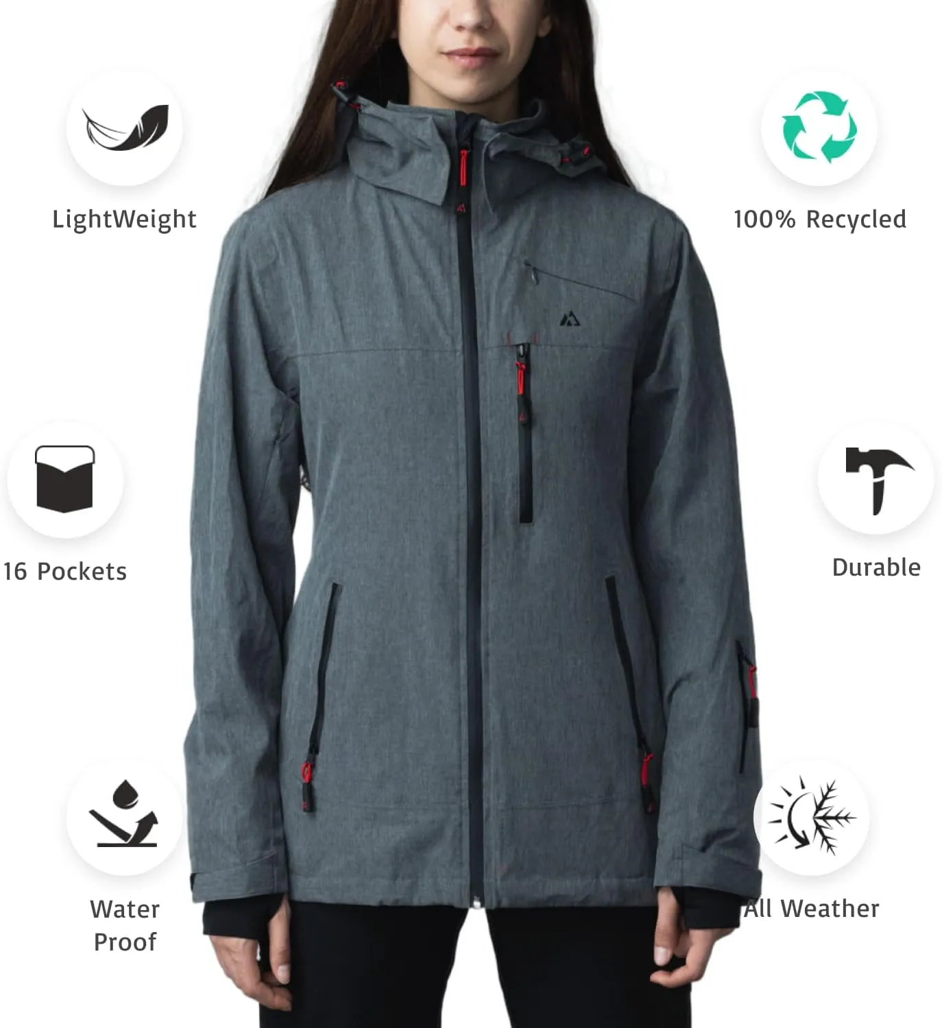 Apricoat Adventure 2.0 Warm Winter Jacket Insulated, Hooded, Waterproof and windproof Coat for Travelling, Hiking, Trekking