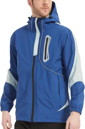 Arasiyama Men's Lightweight Waterproof Rain Jacket Windproof Raincoat with Hood Outdoor Ventures