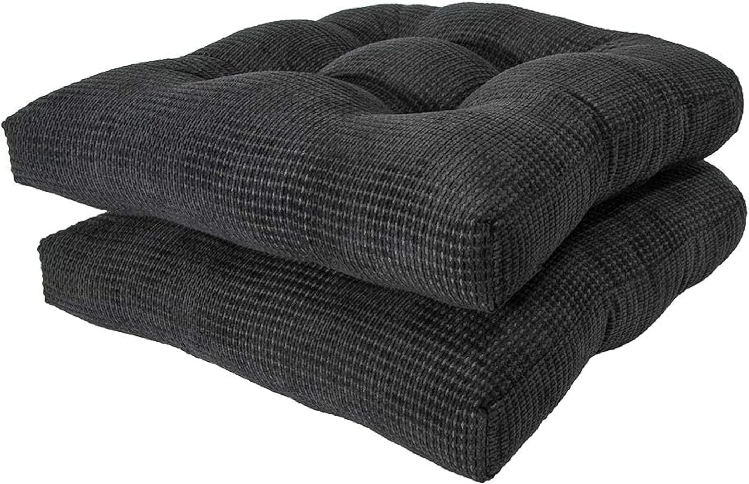 Arlee Memory Foam, Non-Skid Backing Chair Pads, 15.5" L x 15.5" W, Black 2 Count