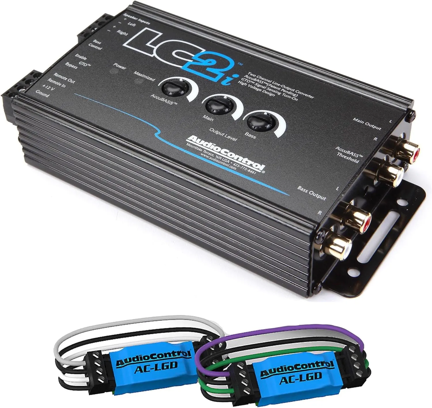 AudioControl LC2i 2 Channel Line Out Converter with Accubass and Subwoofer Control with 1 Pair AudioControl AC-LGD Load generating Device