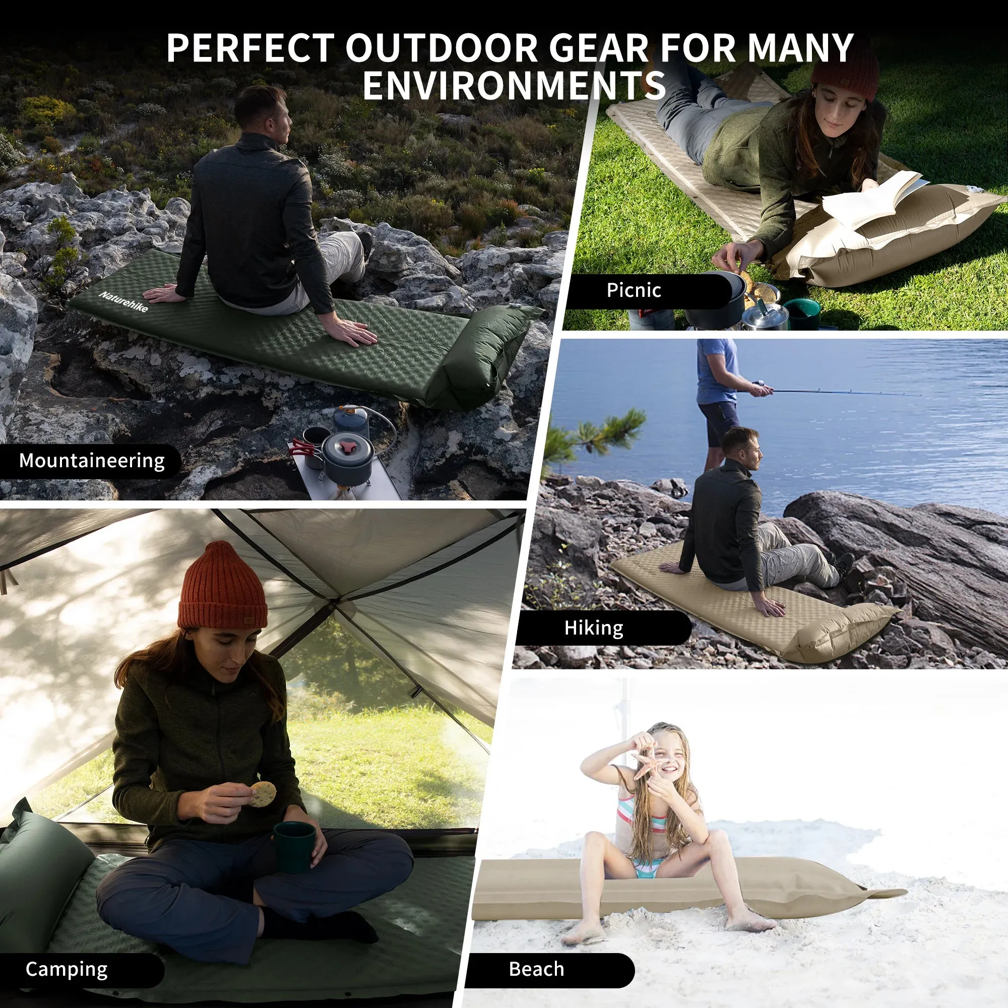 Automatic Inflatable Camping Mat – Thick & Comfortable Sleeping Pad