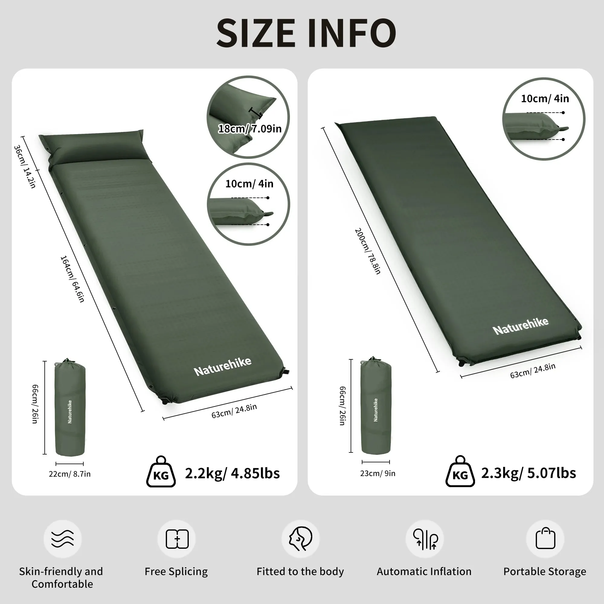 Automatic Inflatable Camping Mat – Thick & Comfortable Sleeping Pad