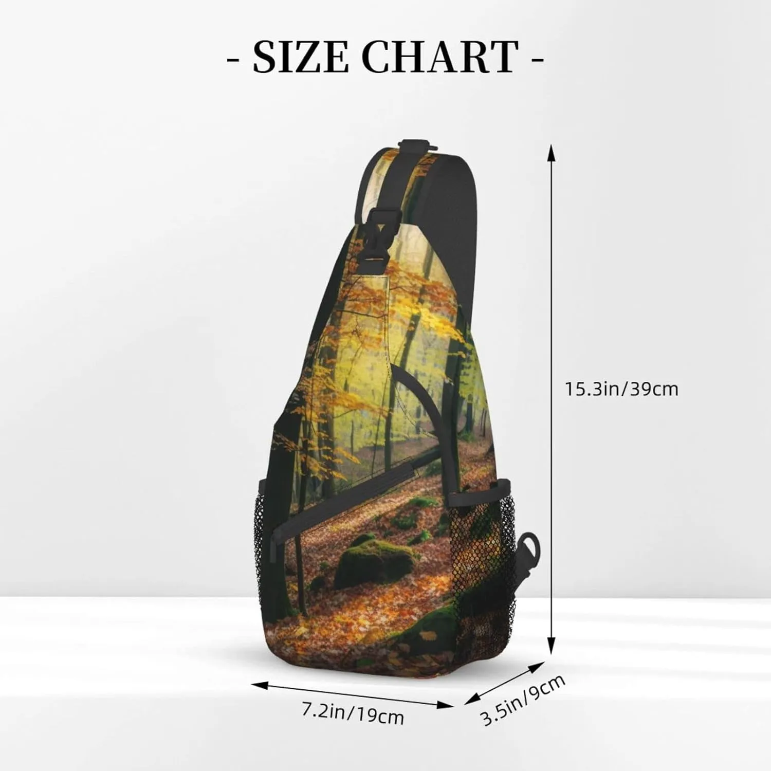 Autumn Forest Trees and Leaves Outdoor Cross-body Shoulder Bag, Unisex Backpack For Women Men Young Hiking Travel