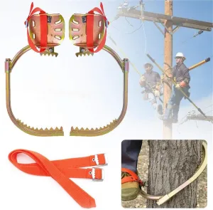 AYGJKIE Tree Climbing Gear, Adjustable Stainless Steel Climbing Tree Spikes, Non-Slip Climbing Trees Tool for Climbing Hunting Observation(250model)