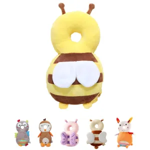 Baby Safety Head Protector Backpack Wear, Adjustable Toddlers Head Pad Cushion Backpack for Safety Baby Learning Walking Crawling (Bee, Lemon Yellow)