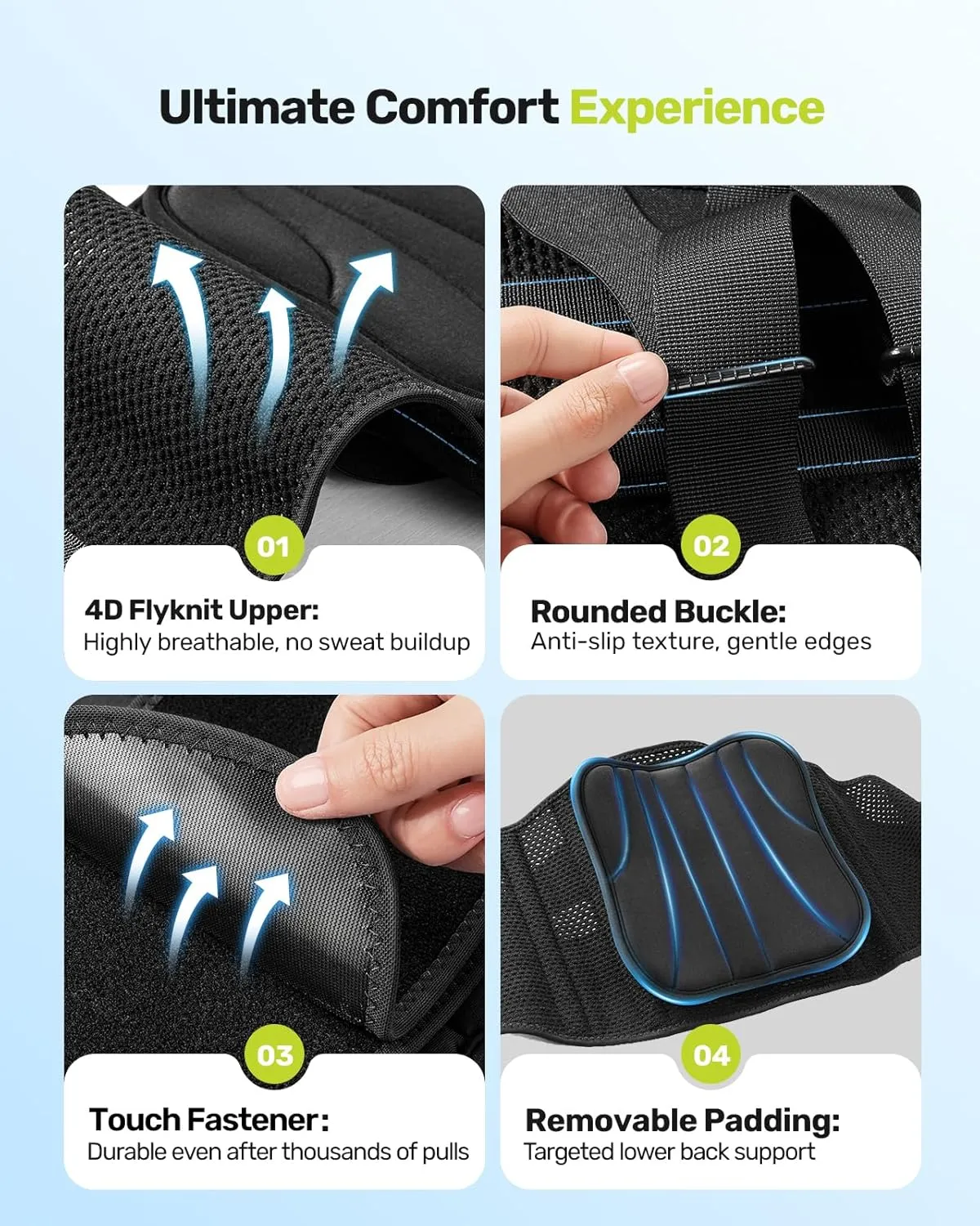 Back Brace for Lower Back Pain, 7 Stays Ergonomic Support Brace with Comfortable 3D Pad, Easy to Put On/Off Lumbar Support Belt for Women Men, Pain Relief from Sciatica, Herniated Disc, Size M (Waist: 33.5"-39.4")