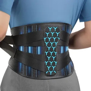 Back Brace for Lower Back Pain, 7 Stays Ergonomic Support Brace with Comfortable 3D Pad, Easy to Put On/Off Lumbar Support Belt for Women Men, Pain Relief from Sciatica, Herniated Disc, Size M (Waist: 33.5"-39.4")