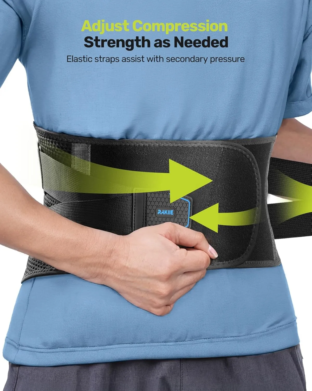 Back Brace for Lower Back Pain, 7 Stays Ergonomic Support Brace with Comfortable 3D Pad, Easy to Put On/Off Lumbar Support Belt for Women Men, Pain Relief from Sciatica, Herniated Disc, Size M (Waist: 33.5"-39.4")