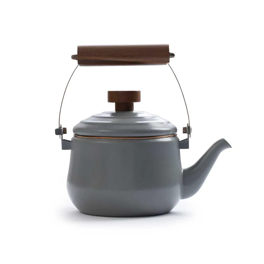 Barebones Enamel Teapot - Slate Grey